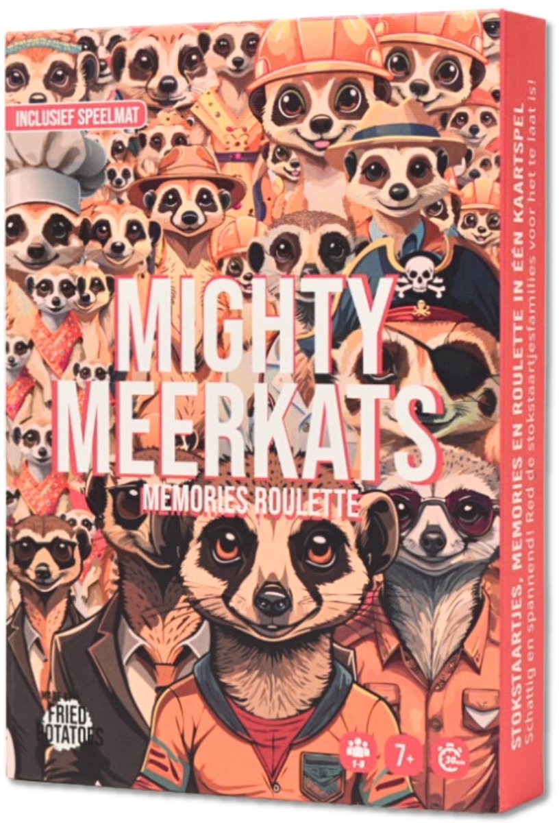 Fried potatoes mighty meerkats memories roulette | memory spel geheugenspel voor kinderen | familiespel | nederlandse versie | 1–8 spelers | 20–30 minuten