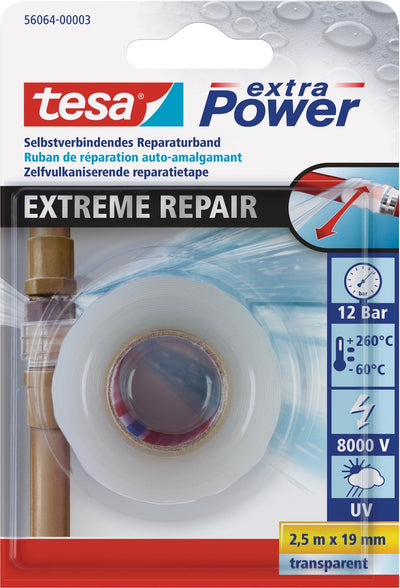 Tesa extreme recovery 56064-00003-00 cinta de reparación extra power transparente (largo x ancho) 2,5 m x 19 mm 1 pieza(s)