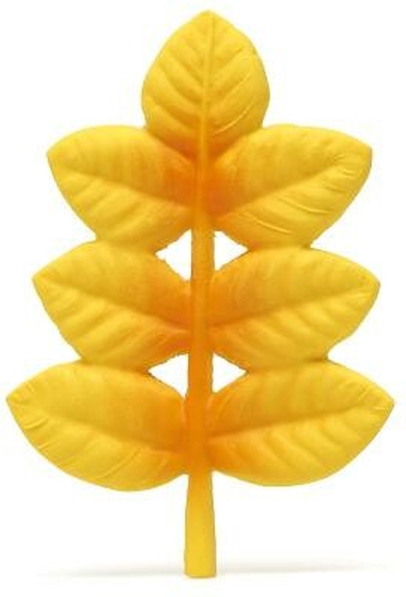Lanco toys lanco rubberen bijtspeeltje - gouden blad - geel
