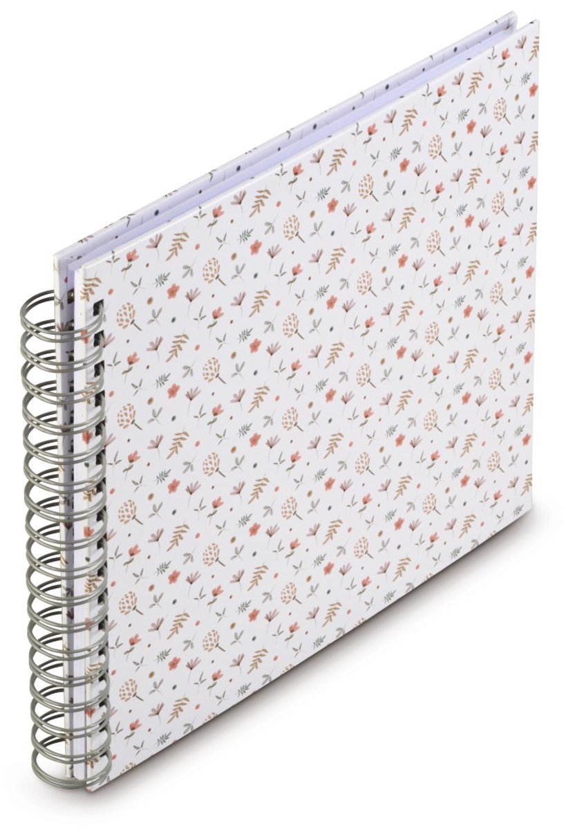 Álbum en espiral Hama floral, 28x24 cm, 50 páginas blancas