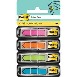 Flecha index post-it 684-arr4 12mm surtido neón escribible removible 96 hojas