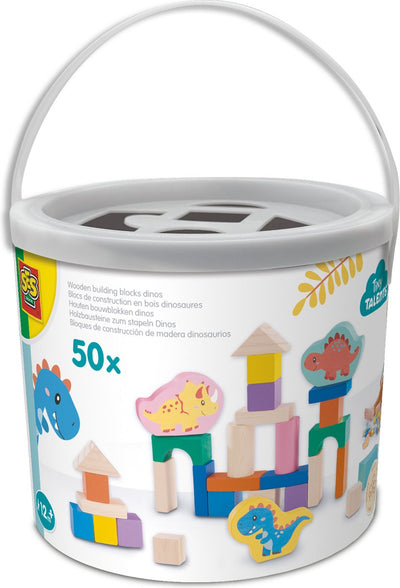SES Wooden Builden Blocks Dinos, 50º.