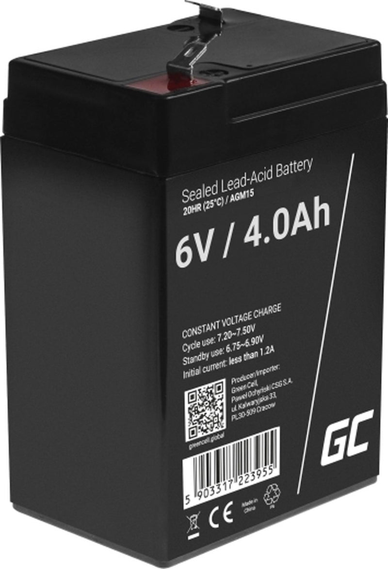 Batteria verde cella 6v 4ah (f1 4,6mm) 4000mah vrla agm