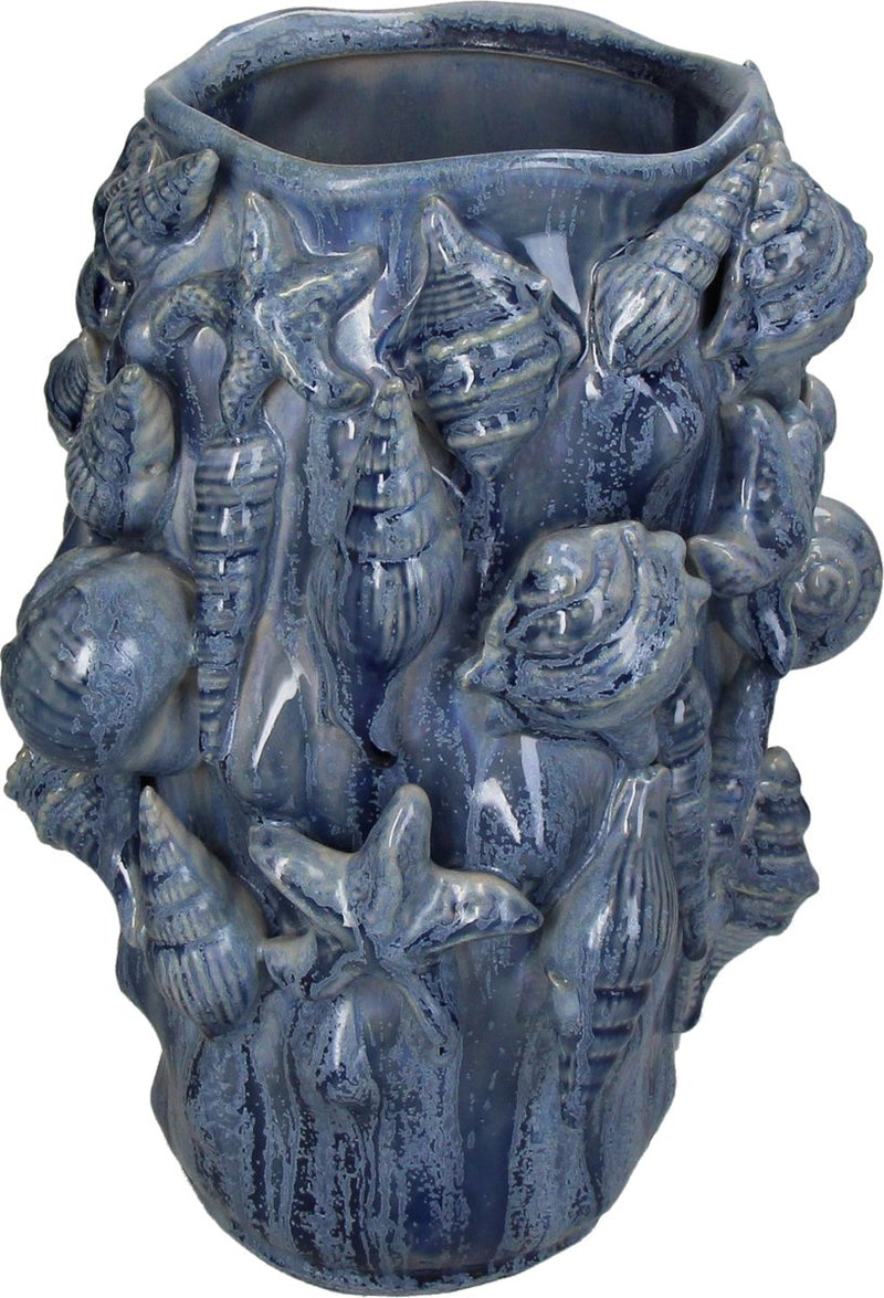 Jarrón colección HD concha loza 18,5x18,5x28cm