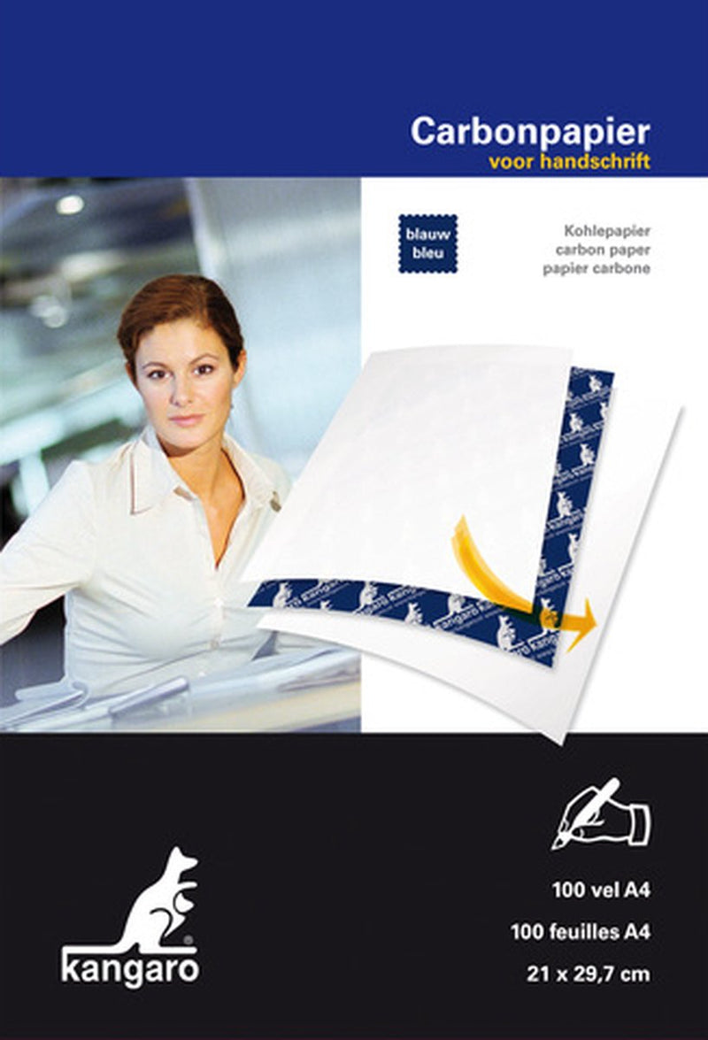 Papel carbón canguro - a4 - 100 hojas - azul - escritura a mano - k-7800478