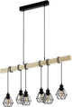 Lampada a sospensione Eglo townshend 5 - e27 - 100 cm - marrone nero - legno fsc
