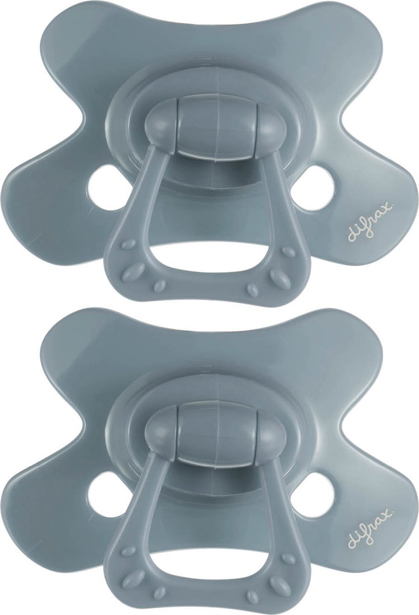 Ciuccio naturale Difrax - da 6 a 12 mesi - grigio - 2 pezzi