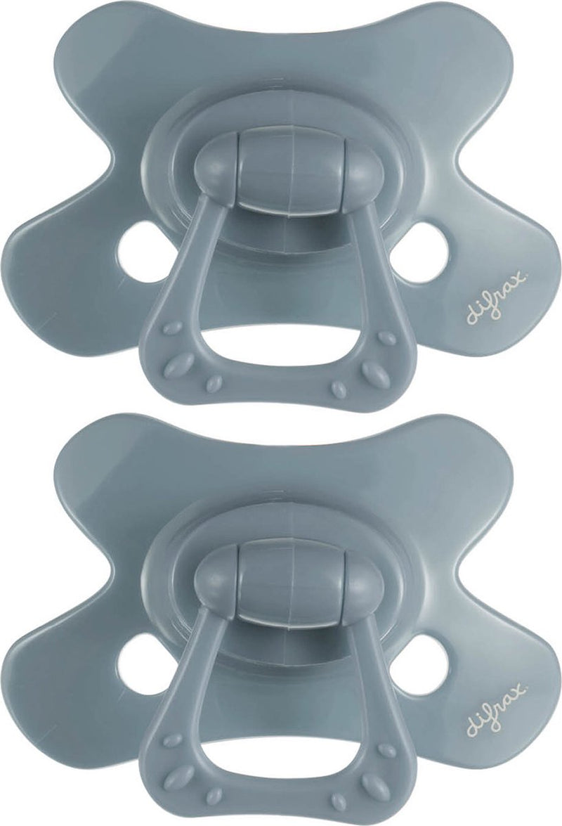 Ciuccio naturale Difrax - da 6 a 12 mesi - grigio - 2 pezzi