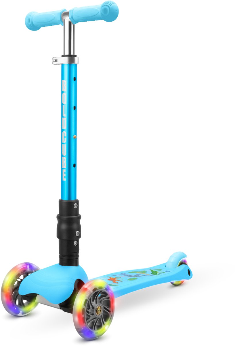 Boldcube teeny fold three-wheel scooter - dinosaur blue
