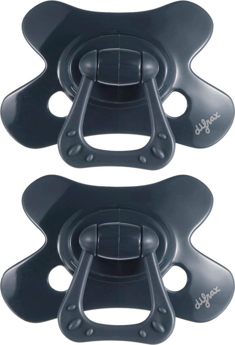 Difrax fopspeen natural - 18+ maanden - donkerblauw - 2 stuks