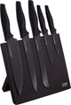 Ceppo portacoltelli magnetico nero Altom design con 5 coltelli neri - manici ergonomici - bel design - moderno ed elegante - con 5 coltelli neri