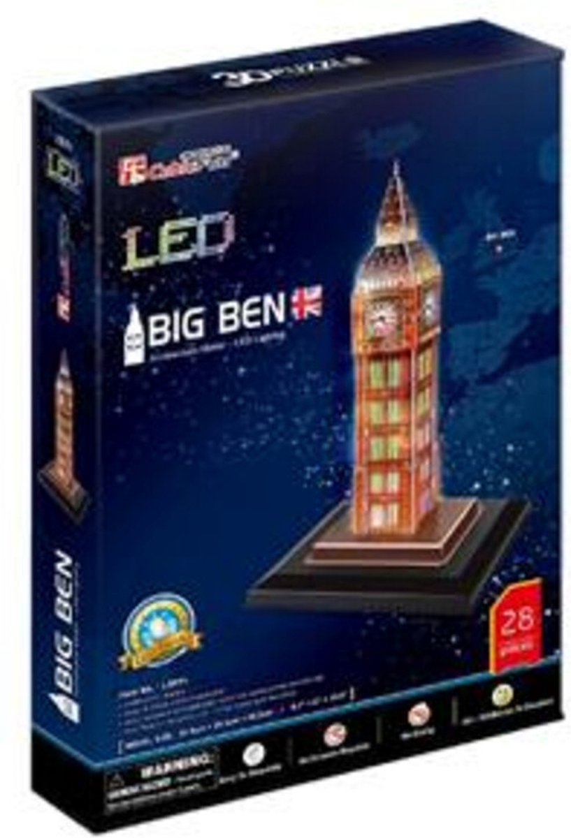 Cubic fun 3d puzzel big ben led