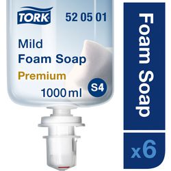 Jabón en espuma suave Tork s4 520501 (6x 1 litro)