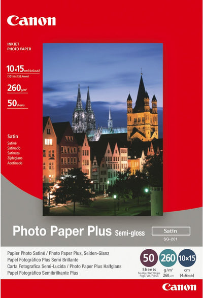 Canon photo paper plus semi-gloss SG-201 1686b015 photo paper 10 x 15 cm 260 g m² 50 sheets semi-gloss