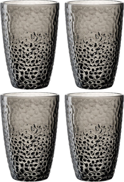 Bicchiere long drink Leonardo 340ml grigio. Matera - set da 4