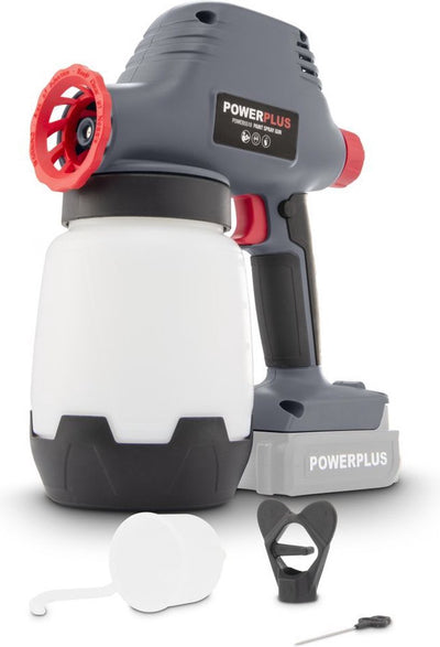 Pistola de pintar a batería powerplus powair0110 - pistola de pintura inalámbrica de 18 v de 1 l - sin batería ni cargador