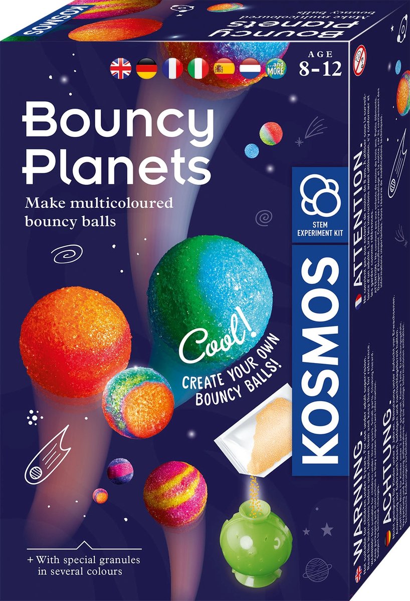 Pianeti rimbalzanti del cosmo - set di esperimenti - crea le tue palline rimbalzanti a forma di pianeta - crea Marte, Giove, Venere e Saturno - giocattoli vocali - da 8 anni