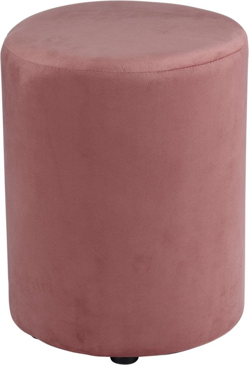Arti casa pouf rotondo in velluto - pouf rotondo in velluto 28x36 cm - poltrona o sgabello compatto - pouf per soggiorno e camera da letto - rosa