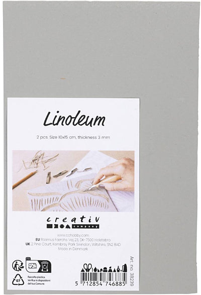 Linoleum Creative Company, misura 10x15 cm, spessore 3 mm, grigio, 2 pezzi 1 scatola
