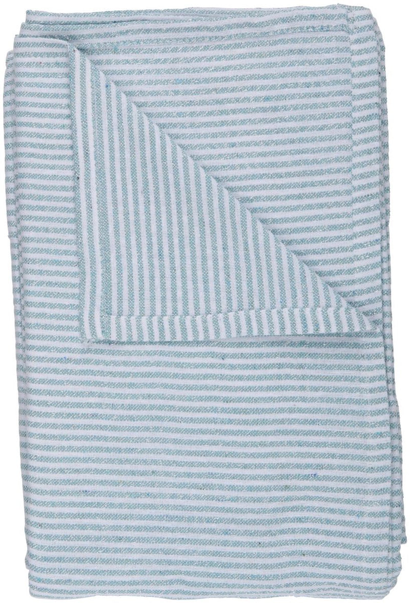 Arti casa mantel 150x240 cm - mantel a rayas - mantel mezcla de poliéster algodón lurex - mantel para mesa de comedor - blanco y verde azul