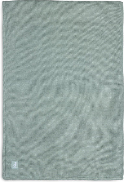 Coperta per culla Jollein 100x150 cm in pile verde foresta lavorato a maglia basic