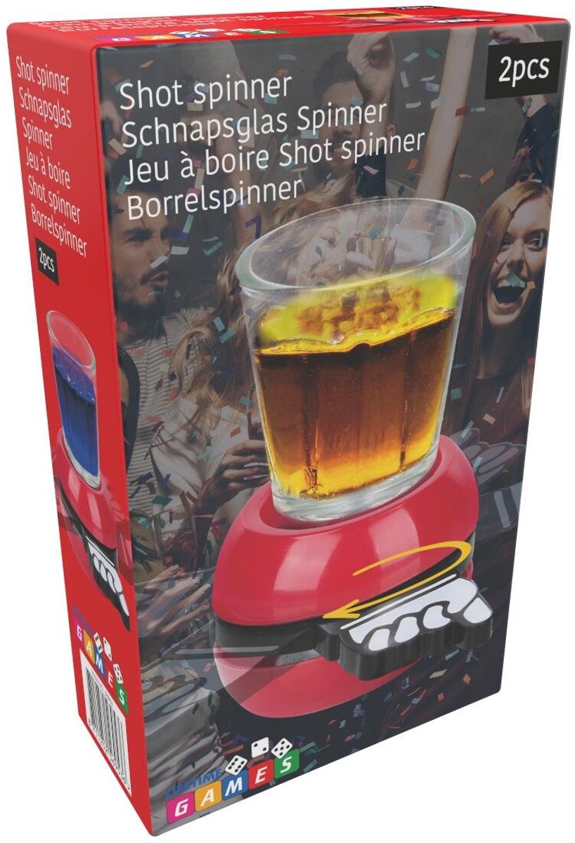 Lifetime Games Shot Spinner Set 2 pezzi - Gioco di bere - Gioco di bevande con giradischi - Gioco di società per adulti - Bicchiere da shot da 46 ml - ø5x9 cm