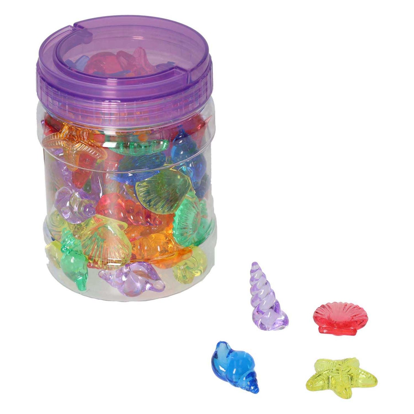 Figuras de conchas transparentes - 72 piezas