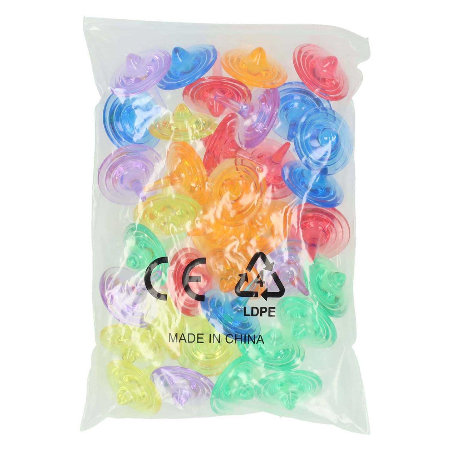 Peonzas transparentes de colores - 26 uds.