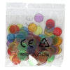 Fichas transparentes de colores - 100 uds.