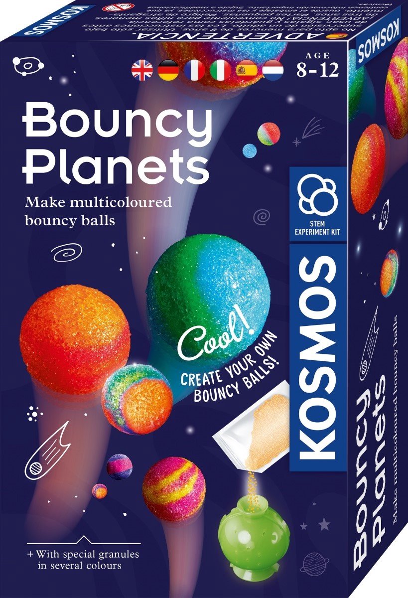 Kosmos bouncy planets – experimenteerset – maak je eigen stuiterbal – inclusief planetenmallen en kleurrijk granulaat - stuiterplaneten maken