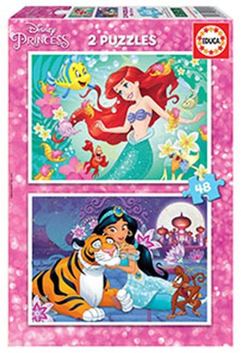 Educa puzzel 2x48 stukjes - disney prinsessen