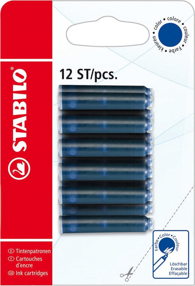 Cartucce per penna stilografica Stabilo - blu - blister da 12 pezzi