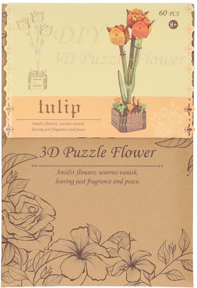Kit di costruzione 3D tulipani in legno - 60 pezzi.