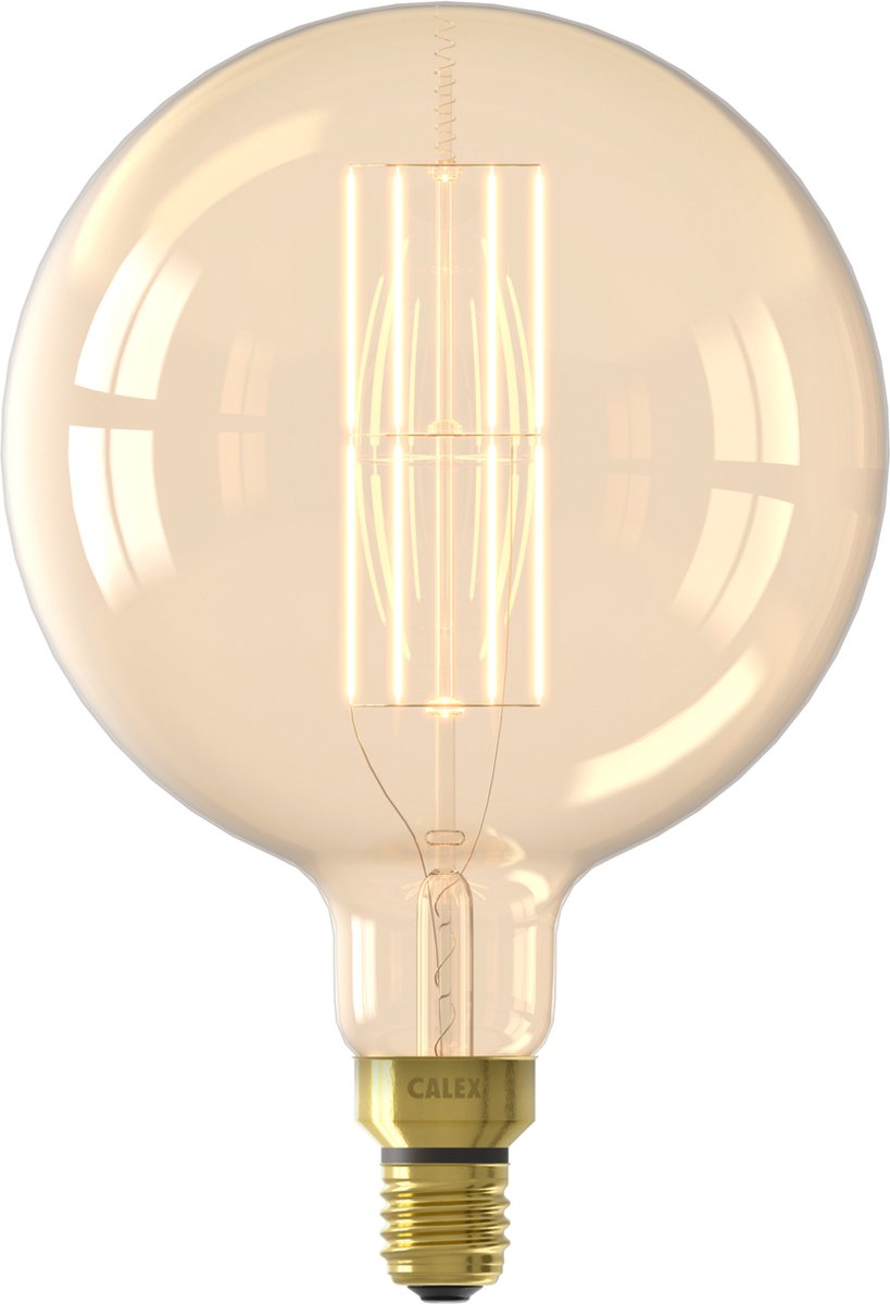 Calex megaglobe xxl goud - e27 led lamp - filament lichtbron dimbaar - 10,5w - warm wit licht