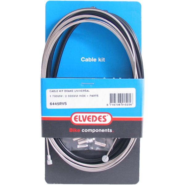 Brake cable set Universal 1800 2350 mm Black Silver