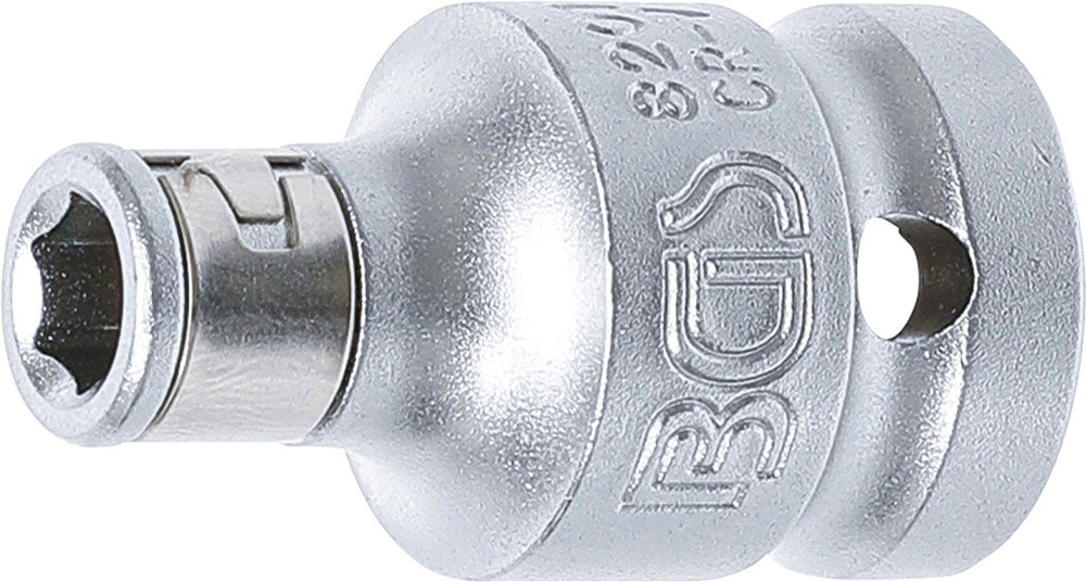 Adattatore per punte tecniche Bgs con sfera di fissaggio da quadrato 1 2 a esagonale 1 4