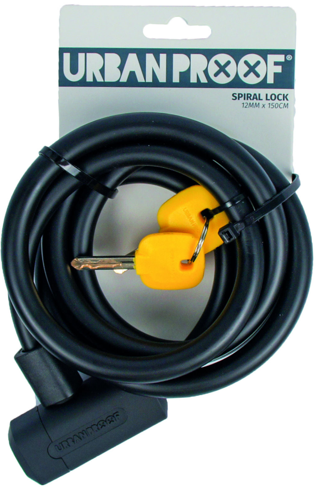 Lock en espiral de Urban a prueba de 12 mm*150 cm Negro