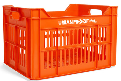 Urban proof fietskrat recycled kunststof 30l oranje 40x30x25 cm