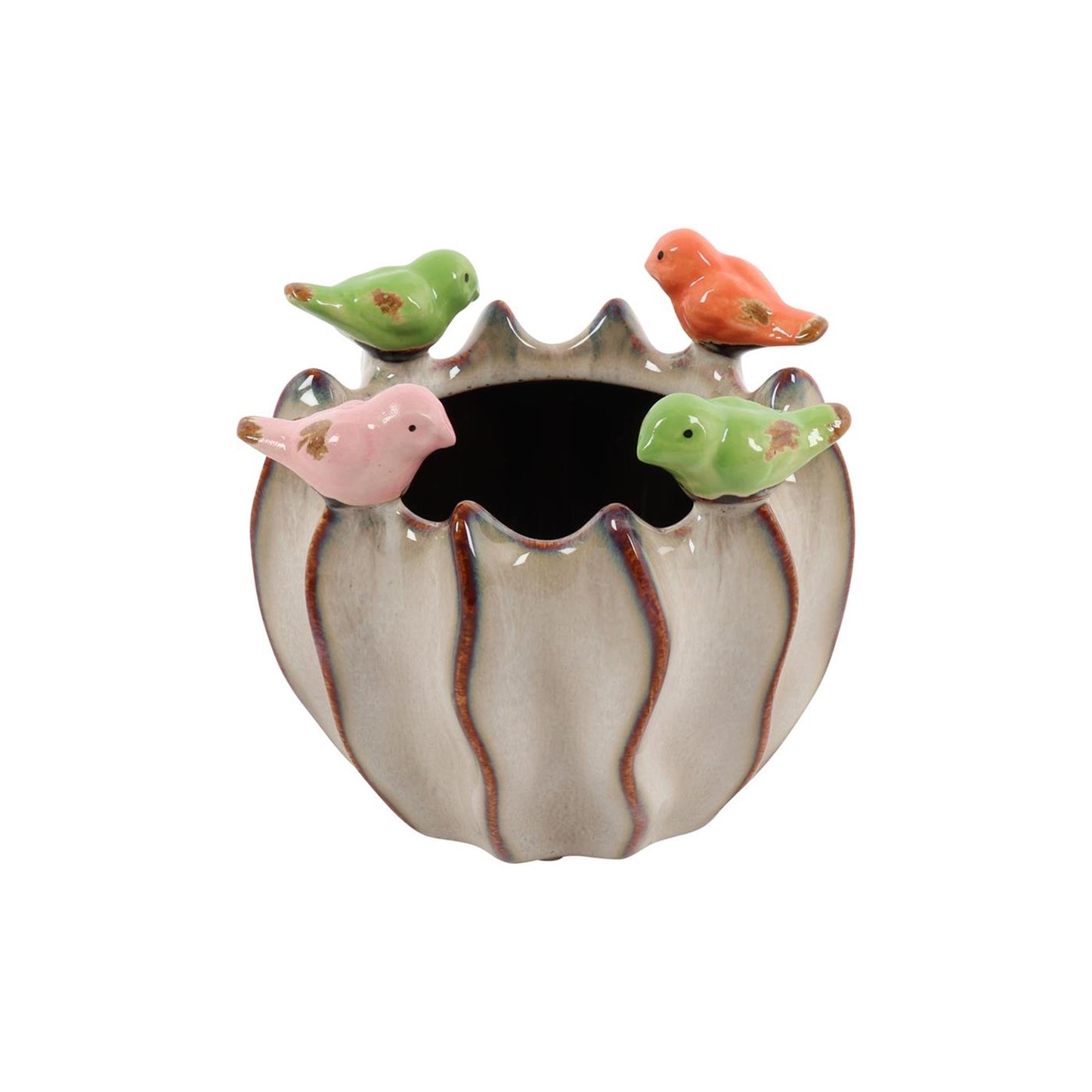 Countryfield macetero pájaros s marrón 11x11x10,5cm