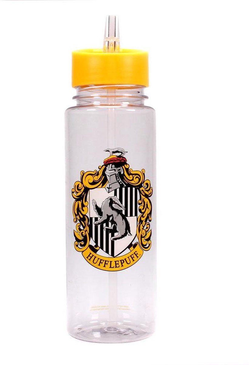 Botella para beber de Harry Potter Half Moon Bay - botella de agua con escudo de Hufflepuff - 700 ml - naranja
