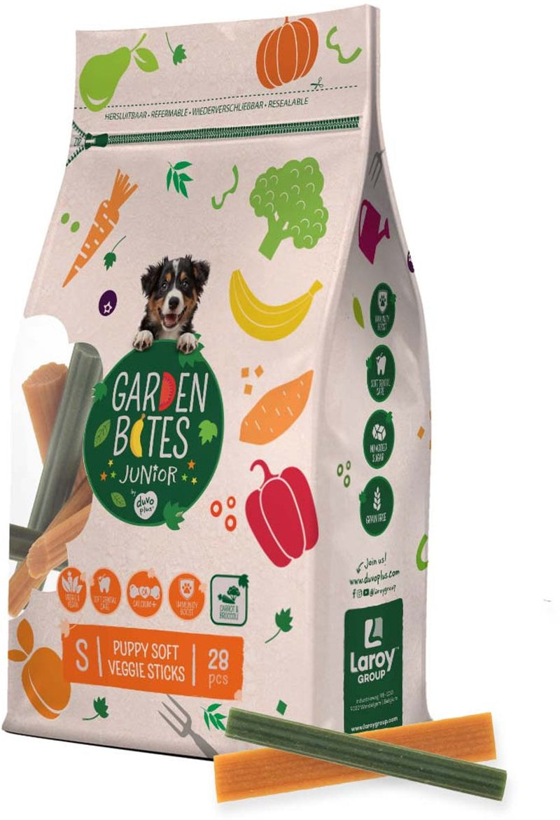 Garden Morsi duvoplus - morbidi bastoncini vegetariani snack per cani - dolcetti per cani - vegetariani senza glutine - cucciolo piccolo 28 pezzi