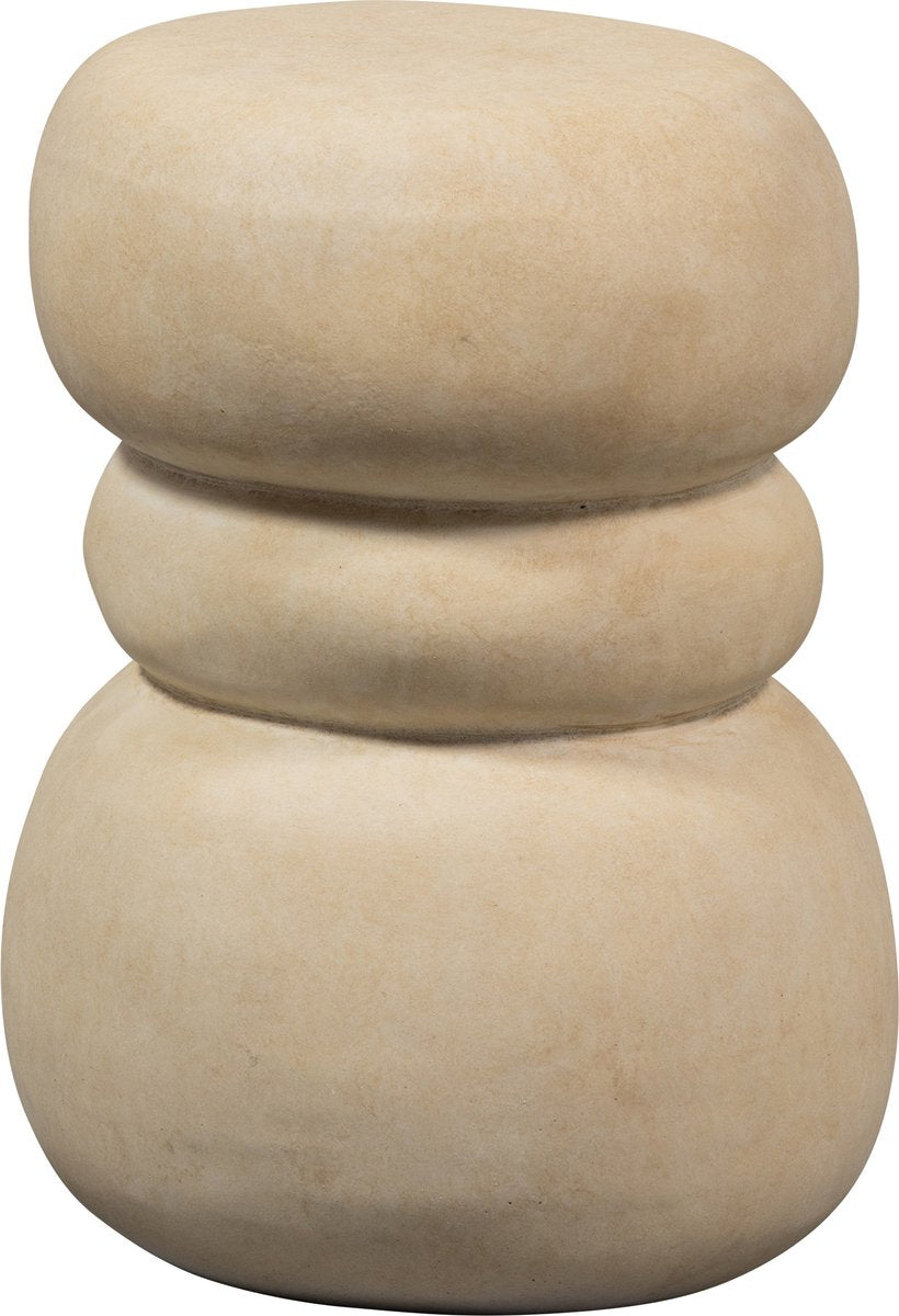 Mesa auxiliar Woood yvo - fibra de arcilla - natural - 47x37x35