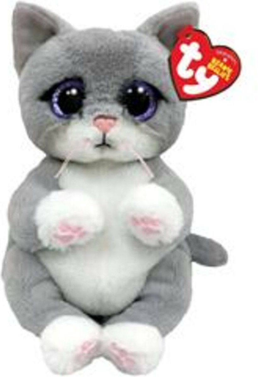 Ty Beanie Babies Belllies Morgan Grey Cat, 15 cm
