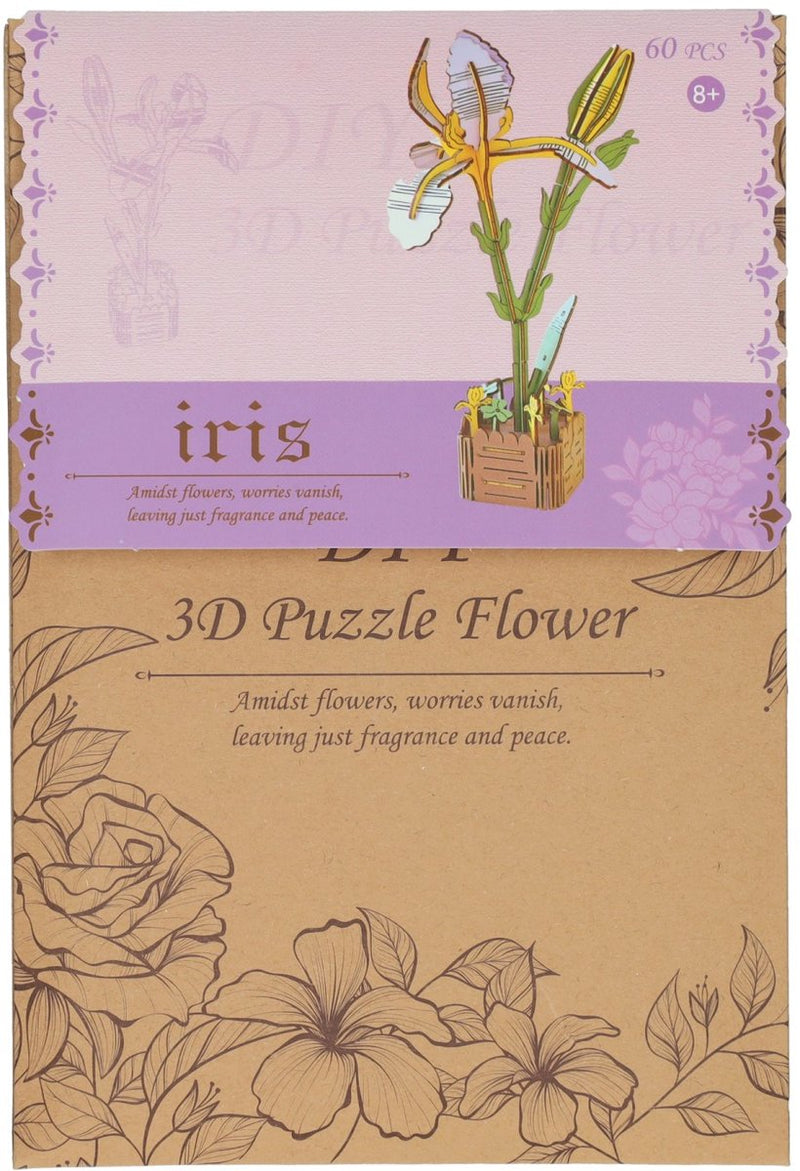 Kit de construcción 3D de madera iris - 60 piezas.