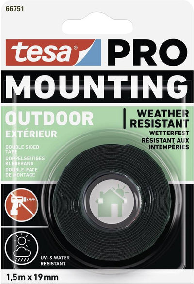 Tesa montaggio pro outdoor 66751-00000-00 nastro di montaggio trasparente (L x L) 1.5 m x 19 mm 1 pezzo(i)