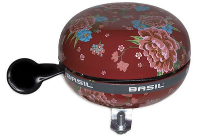 Basil Bloom - Bicycle Bell - 80 mm - rosso con fiori