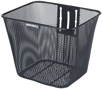 Basil Bicycle Basket Bilbao con montaggio fisso 26 x 22 x 27 cm nero