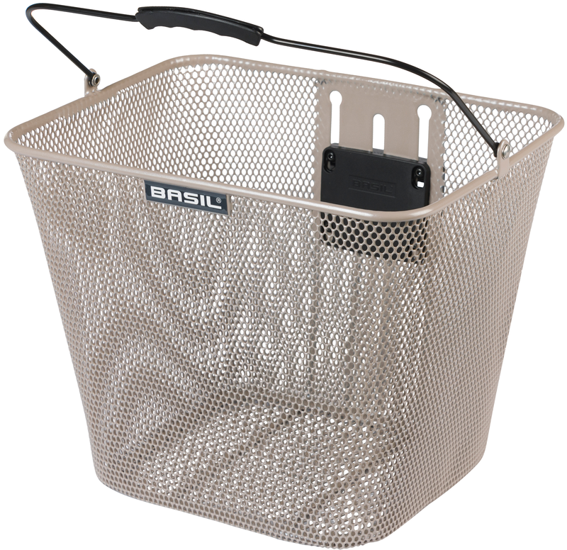 Basil Bicycle Basket Bilbao Kf Fixing 26 x 22 x 27 cm Nude Metallic