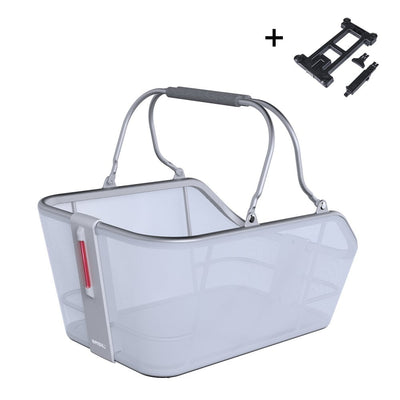 Basil fietsmand cento tech fiber nordlicht mik 21 liter 39 x 24 x 15 cm blauw zilver