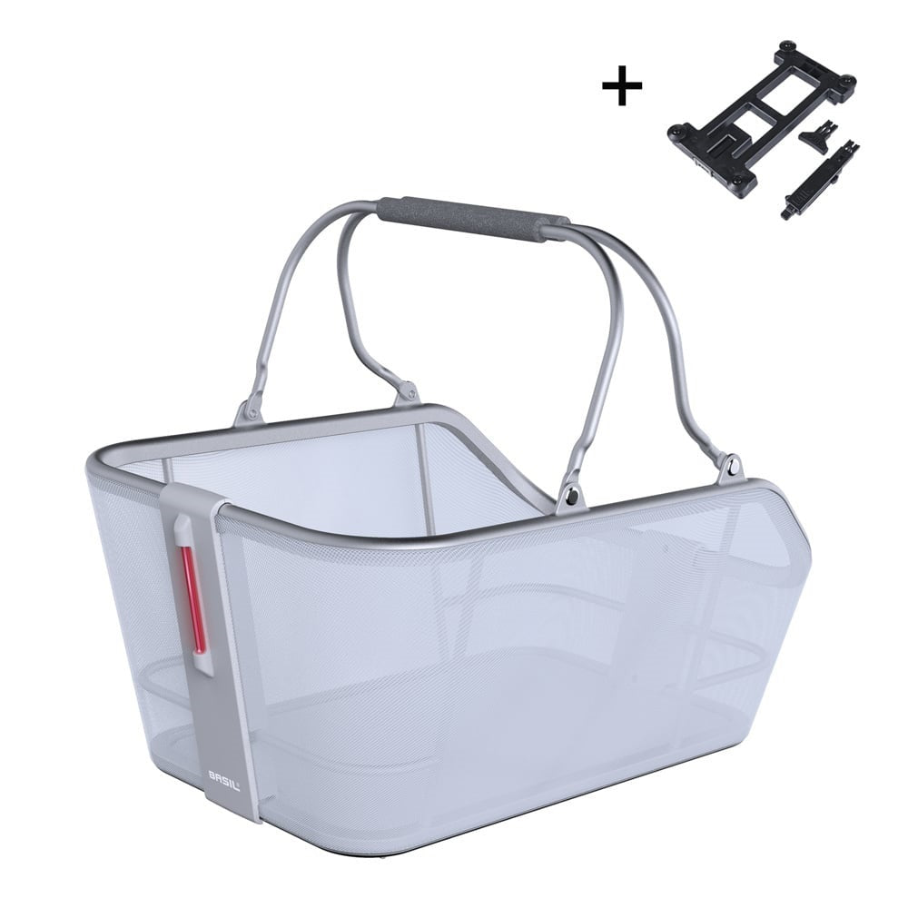 Basil Bicycle Basket Cento Tech Fibra Nordlicht Mik 21 litri 39 x 24 x 15 cm Silver blu